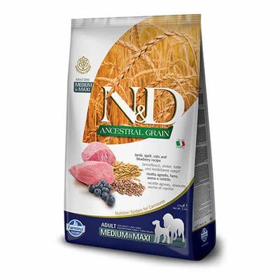 N&D - N&D Düşük Tahıllı Kuzulu Yaban Mersinli Yetişkin Köpek Maması 2,5 Kg