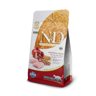 N&D - N&D Düşük Tahıllı Tavuklu Narlı Yetişkin Kedi Maması 1.5 Kg