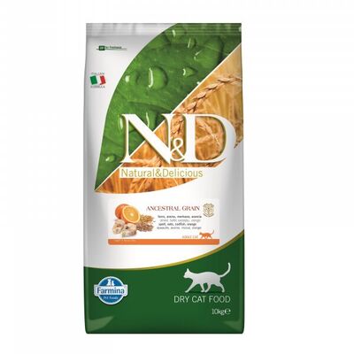 N&D - N&D Ocean Morina Balıklı ve Portakallı Düşük Tahıllı Yetişkin Kedi Maması 10kg