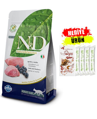 N&D - N&D Tahılsız Kuzulu Yaban Mersinli Yetişkin Kedi Maması 1,5 Kg