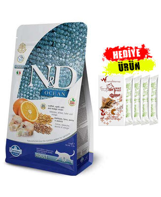 N&D - N&D Ocean Düşük Tahıllı Morina Balığı Portakal Kedi Maması 1,5 Kg