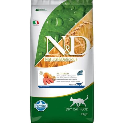 N&D - N&D Ocean Somonlu Portakallı Düşük Tahıllı Kısırlaştırılmış Kedi Maması 10kg