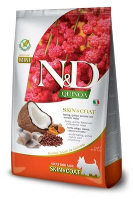 N&D - N&D Quinoa Skin&Coat Mini Ringa Kinoa Aromalı Deri Tüy Sağlığı Küçük Irk Köpek Maması 2,5 Kg