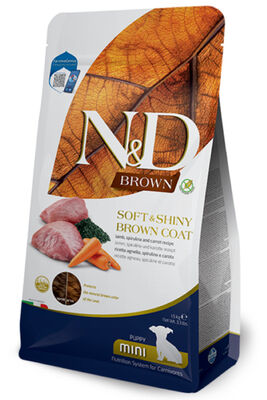 N & D - N&D Soft & Shıny Brown Coat Kuzu Etli Küçük Irk Yavru Köpek Maması 1,5 Kg
