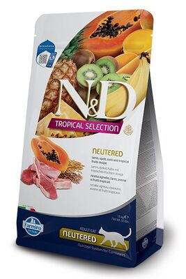 N & D - N&D Tropical Kuzu Etl, Kılçıksız Buğday ve Tropikal Meyveli Kısır Kedi Maması 5 KG