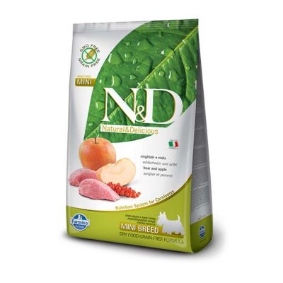 N&D - N&D Tahılsız Yaban Domuzu Elmalı Küçük Irk Yetişkin Köpek Maması 7 Kg