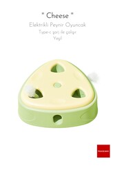 PAKEWAY '' Cheese '' - Elektrikli Peynir Oyuncak - Type-c şarj ile çalışır - Yeşil - Thumbnail