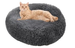 PAKEWAY Donut Ponçik Kedi Köpek Yatağı Antrasit 100 Cm - Thumbnail