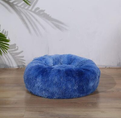 PAKEWAY - PAKEWAY Donut Ponçik Kedi Köpek Yatağı Mavi 100 Cm