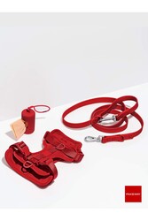 PAKEWAY Fancy 4 Parça Köpek Gezdirme Seti - Small - Kırmızı - Thumbnail