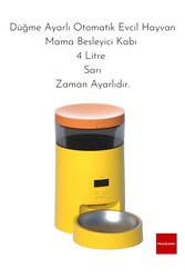 PAKEWAY Zaman Ayarlı - Düğme Ayarlı Otomatik Evcil Hayvan Mama Besleyici Kabı 4 Litre - - Thumbnail