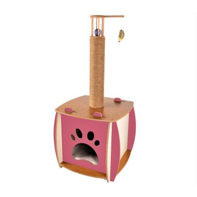 Diğer - Patihomes Oyuncaklı Tırmalamalı Kedi Evi 67X47X40 Cm