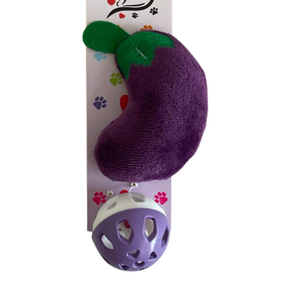 Miapet - Patlıcan Şeklinde Zilli Toplu Kedi Oyuncağı