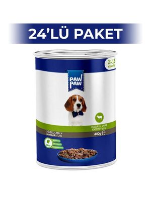 Paw Paw - PawPaw Jelly Kuzulu Yavru Köpek Konserve Maması 400 gr 24'lü Paket