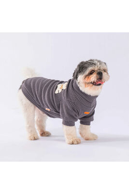 Pawstar - Pawstar Antrasit Turtleneck Köpek Sweati Köpek Kıyafeti Kedi Kıyafeti - XL
