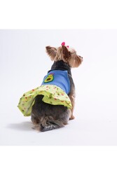 Pawstar Avo Bliss Denim Avokado Desenli Kot Kedi Köpek Elbisesi - Kedi Köpek Kıyafeti S - Thumbnail