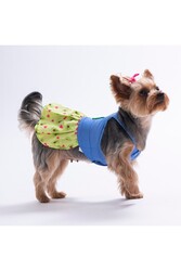 Pawstar Avo Bliss Denim Avokado Desenli Kot Kedi Köpek Elbisesi - Kedi Köpek Kıyafeti XL - Thumbnail