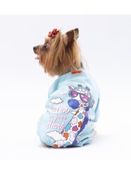 Pawstar Bebe Mavi Giraffe Kedi Köpek Pijaması - Kedi Köpek Tulumu - Kedi Köpek Kıyafeti XL - Thumbnail