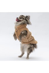 Pawstar Bej Churchill Yelek Köpek Yeleği Köpek Kıyafeti Köpek Yağmurluk M - Thumbnail