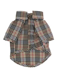 Pawstar Bej Plaid Bej Ekose Kedi Köpek Gömleği Kedi Köpek Kıyafeti 7XL - Thumbnail