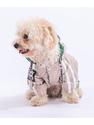 Pawstar - Pawstar Bej-yeşil Bicolor Köpek Tulum Yağmurluğu Köpek Yağmurluk Köpek Kıyafeti Köpek Elbisesi - L