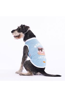 Pawstar - Pawstar Buz Mavi Lazy Kedi Köpek Tişörtü - Kedi Köpek Kıyafeti M