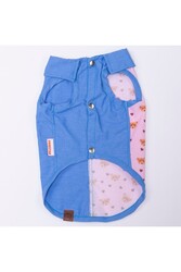 Pawstar Cozie Bear Denim Ayıcık Desenli Kot Kedi Köpek Gömleği-Kedi Köpek Kıyafeti-Kedi Gömlek-Köpek Gömlek M - Thumbnail