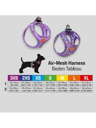 Pawstar Dino Air-mesh Göğüs Tasması Kedi Köpek Göğüs Tasması 3XSmall - Thumbnail
