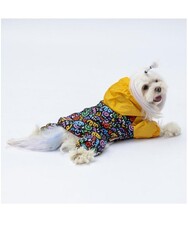 Pawstar Ferrara Köpek Tulum Yağmurluğu Köpek Yağmurluk Köpek Kıyafeti Köpek Elbisesi L - Thumbnail