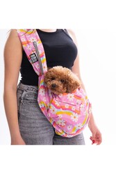 Pawstar Florence Daisy Pembe Papatya Desenli Crossbody Çanta Çapraz Kedi Köpek Taşıma Çantası - Thumbnail