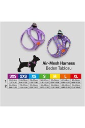 Pawstar Fuşya Air-mesh Göğüs Tasması Kedi Köpek Göğüs Tasması 2XS - Thumbnail