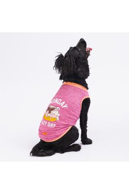 Pawstar - Pawstar Fuşya Lazy Kedi Köpek Tişörtü - Kedi Köpek Kıyafeti Medium 