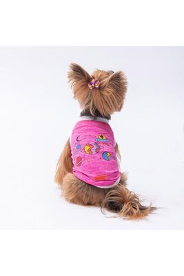 Pawstar - Pawstar Fuşya Space Time Kedi Köpek Tişörtü - Kedi Köpek Kıyafeti 2xl