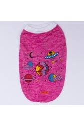 Pawstar Fuşya Space Time Kedi Köpek Tişörtü - Kedi Köpek Kıyafeti 2xl - Thumbnail
