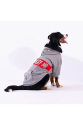 Pawstar Gri Angry Dog Orta ve Büyük Irk İçin Köpek Ceketi Köpek Sweati Köpek Elbisesi Köpek Kıyafeti - 3XL - Thumbnail