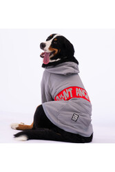 Pawstar Gri Angry Dog Orta ve Büyük Irk İçin Köpek Ceketi Köpek Sweati Köpek Elbisesi Köpek Kıyafeti - 7XL - Thumbnail