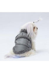 Pawstar Gri Churchill Yelek Köpek Yeleği Köpek Kıyafeti Köpek Yağmurluk XL - Thumbnail