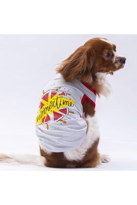 Pawstar - Pawstar Gri Summer Time Kedi Köpek Tişörtü - Kedi Köpek Kıyafeti 2XL