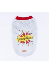 Pawstar Gri Summer Time Kedi Köpek Tişörtü - Kedi Köpek Kıyafeti 2XL - Thumbnail