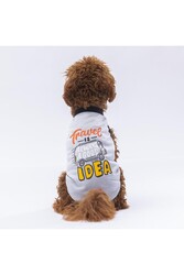 Pawstar Gri Travel Kedi Köpek Tişörtü - Kedi Köpek Kıyafeti M - Thumbnail