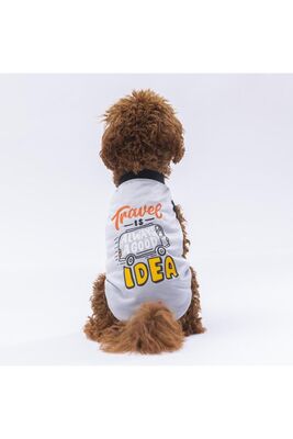 Pawstar - Pawstar Gri Travel Kedi Köpek Tişörtü - Kedi Köpek Kıyafeti M