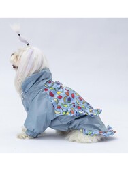 Pawstar Gri Victoria Köpek Mont Köpek Yağmurluk Köpek Kıyafeti Köpek Elbisesi L - Thumbnail