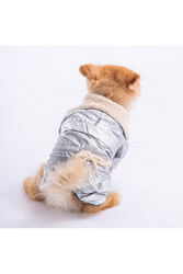 Pawstar Gümüş Brillante Köpek Montu Köpek Yağmurluk Köpek Kıyafeti Köpek Elbisesi - M - Thumbnail