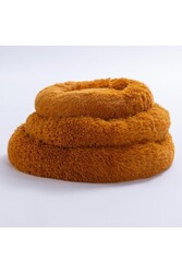 Pawstar Hardal Donut Köpek Yatağı Kedi Yatağı Simit Yatak Anti-stress Pet Yatağı Peluş Yatak M - Thumbnail
