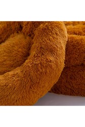 Pawstar Hardal Donut Köpek Yatağı Kedi Yatağı Simit Yatak Anti-stress Pet Yatağı Peluş Yatak M - Thumbnail