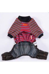 Pawstar Indigo Foodie Köpek Tulumu Köpek Kıyafeti Kedi Kıyafeti XL - Thumbnail