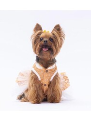 Pawstar Kahverengi Primavera Kedi Köpek Elbisesi Kedi Köpek Kıyafeti 2XL - Thumbnail