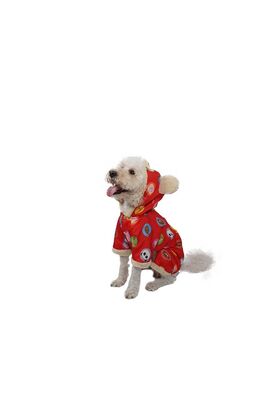 Pawstar - Pawstar Kırmızı Animals Romper Küçük Ve Orta Irklar Için Tulum-mont Yağmurluk Köpek Kıyafeti XL