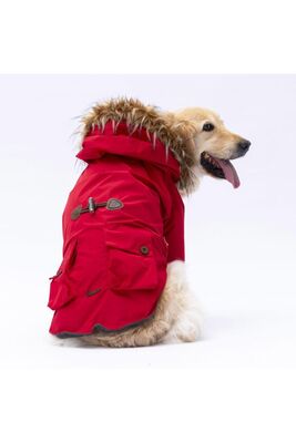 Pawstar - Pawstar Kırmızı Charles Büyük Irk Köpek Mont Köpek Yağmurluk Köpek Kıyafeti Köpek Elbisesi 6XL