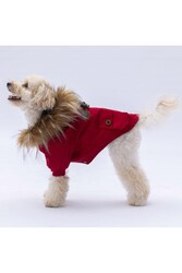 Pawstar Kırmızı Charles Köpek Mont Köpek Yağmurluk Köpek Kıyafeti Köpek Elbisesi 2XL - Thumbnail